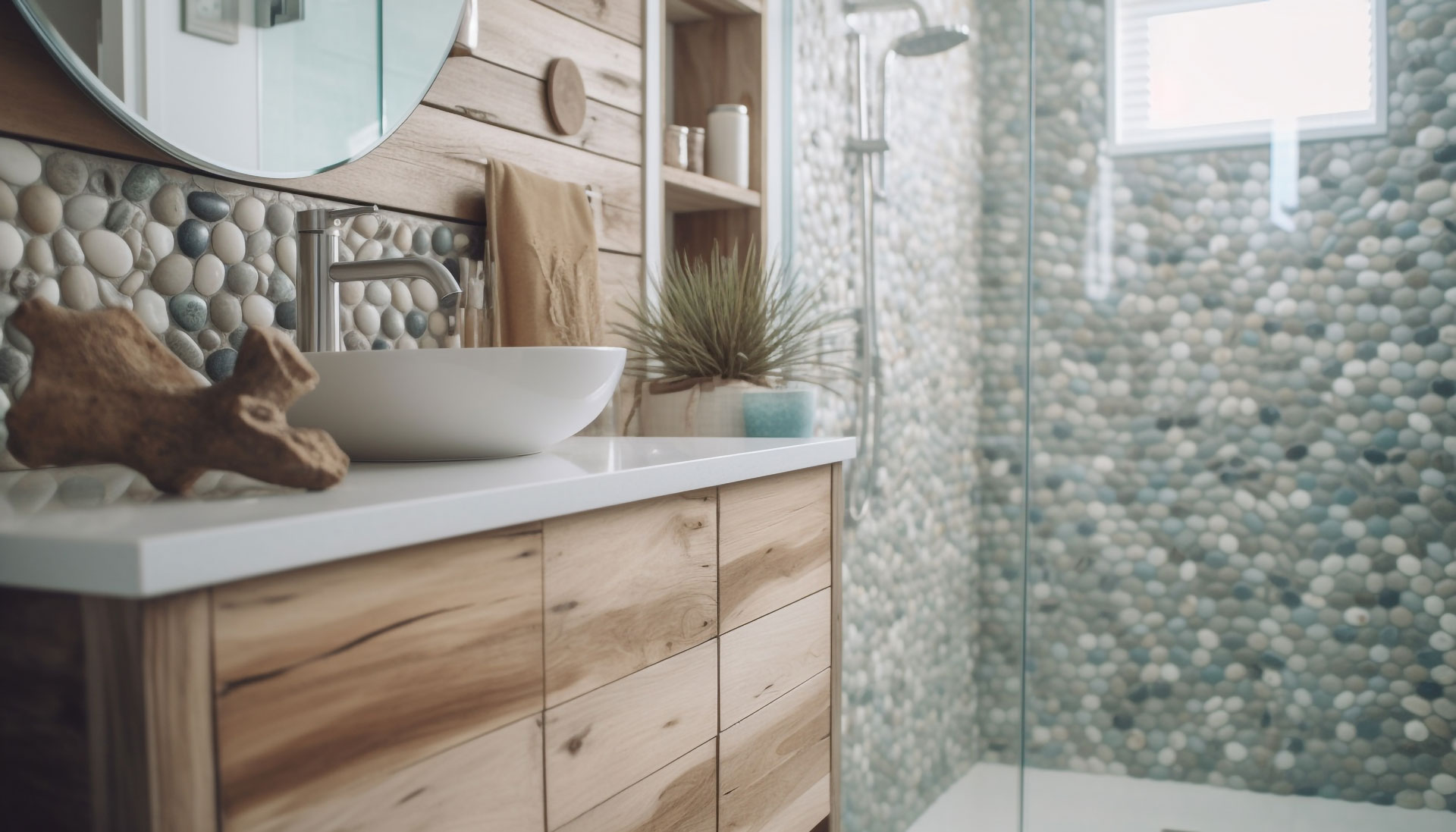 clean modern bathroom with elegant marble features